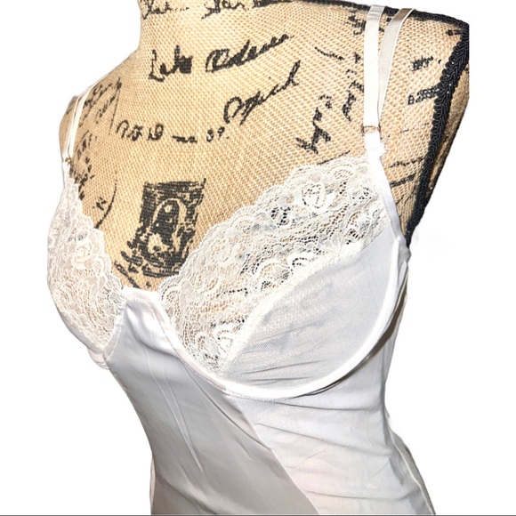 Satin Champagne Mini Slip Dress - Picture 5 of 15